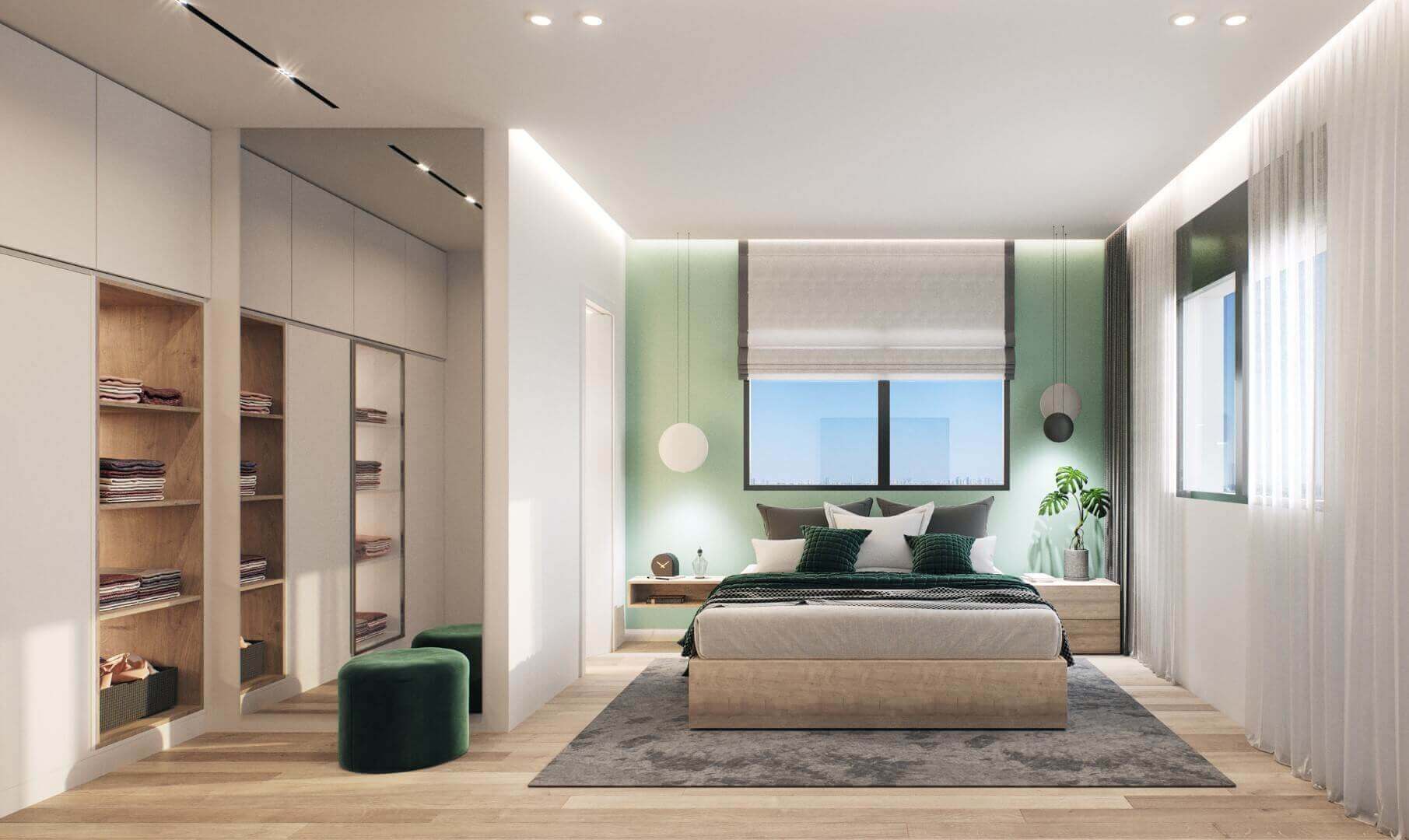 Simulation for a bedroom space in the NXT TOWERS project in Bat Yam