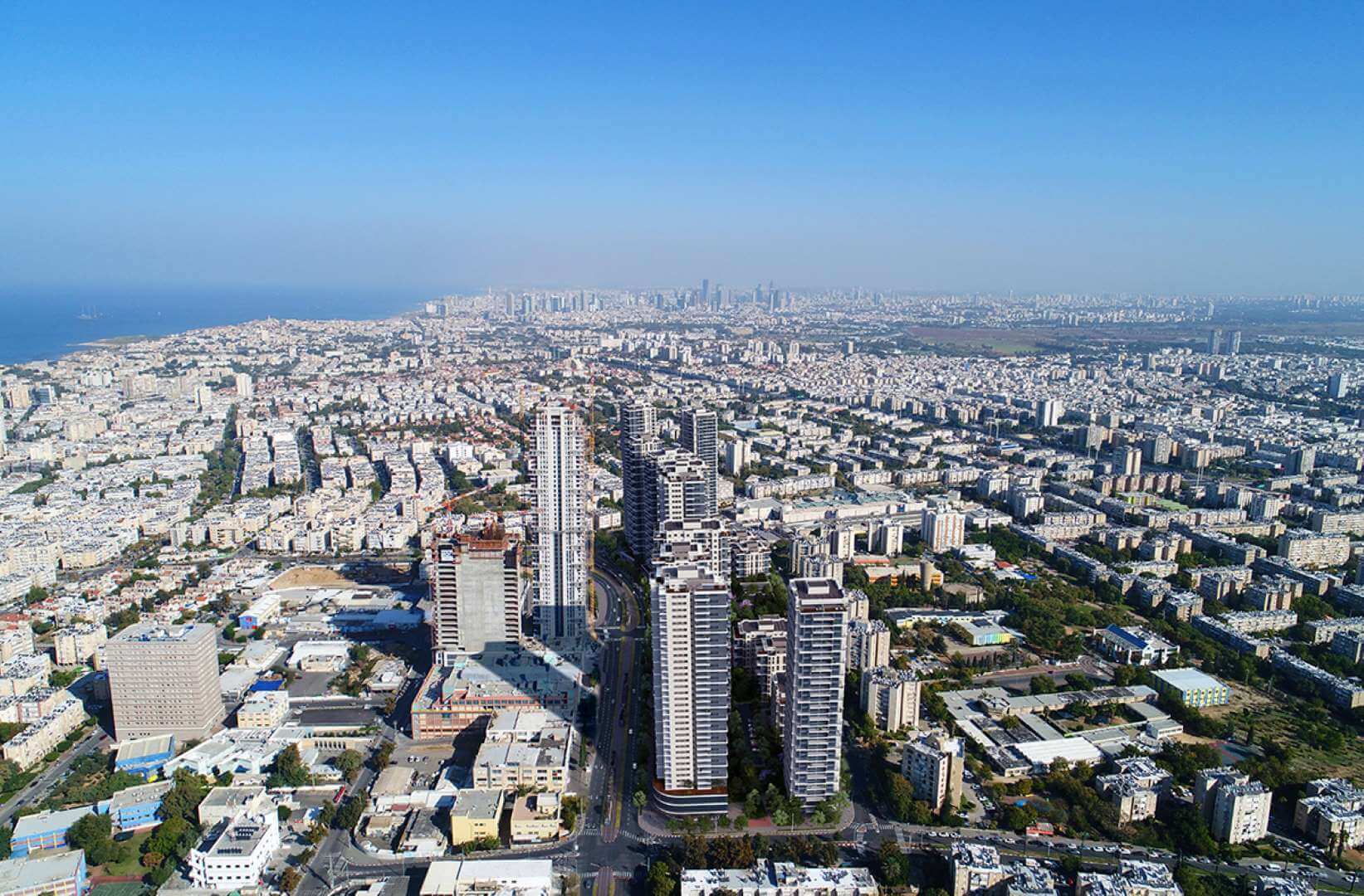 Photo of buildings from the green UNIK project in Bat Yam