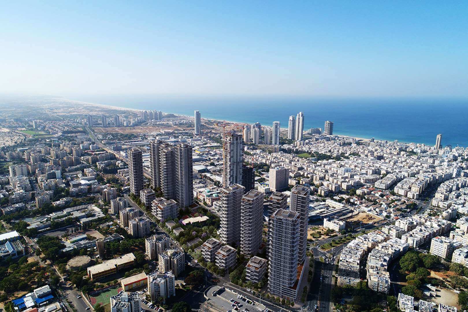 Photo of buildings from the green UNIK project in Bat Yam